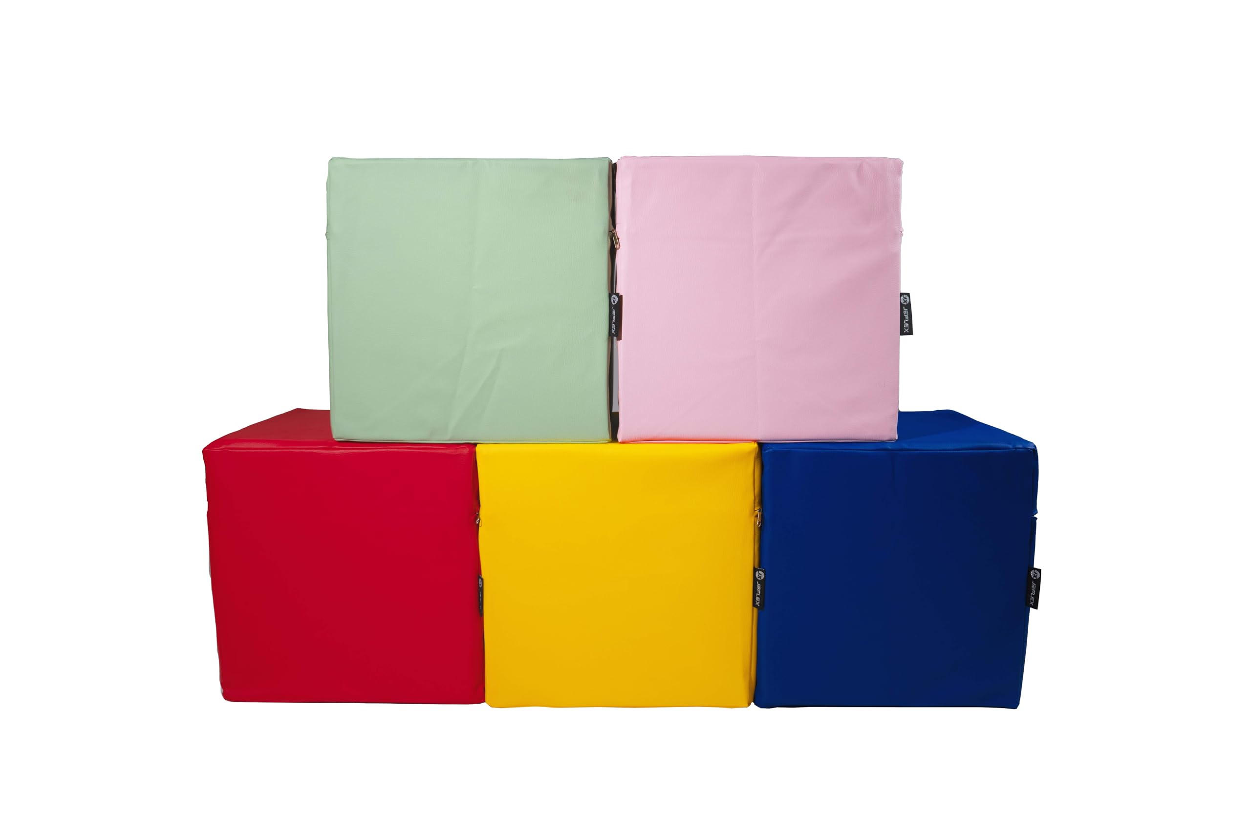 Jeflex - Cubo 40 x 40 x 40 cm in ecopelle di alta qualità - Made in Germany/cubo fitness con cubo in schiuma all'interno per comfort di seduta e stabilità/cuscino da ginnastica per bambini (nero)