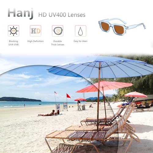 Image of Hanj Rectangle Retro Sunglasses for Women Men Vintage Square Sun Glasses Fashion Classic 90s Shades