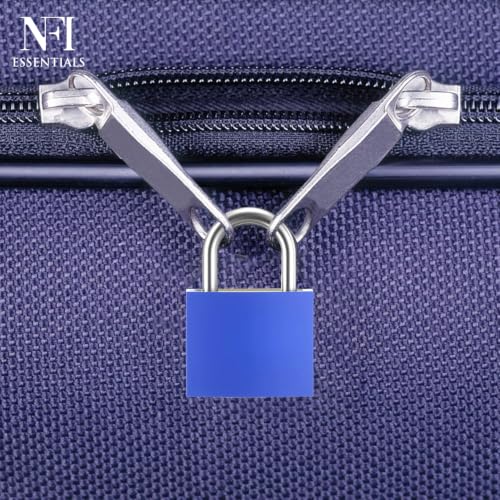 Image of NFI essentials Set of 12 Suitcase Locks, Multicolor Luggage Padlocks Set, Lock with Keys, Small Luggage Locks, Mini Locker, Zipper Lock, Tiny 23mm for School Gym Backpack