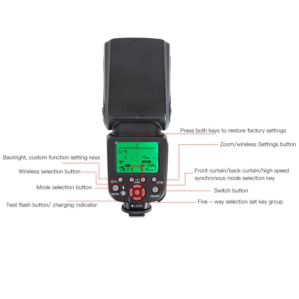Flash per Fotocamera SLR , TR-982III / C 2.4G Ttl 1/8000 Wireless Master Slave Flash