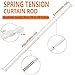 KXLife 2Pcs Spring Tension Curtain Rod, 28 to 40 Inch Adjustable Small Tension Rods No Drill, White Spring Loaded Curtain Tension Rod for Window