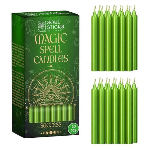 SOUL STICKS Success Magic Spell Chime Taper Candles 20 Pack Chime Candles for Rituals Prayer Birthdays Meditation Altar Spells Witchcraft Supplies Wiccan Supplies Candles Clearance