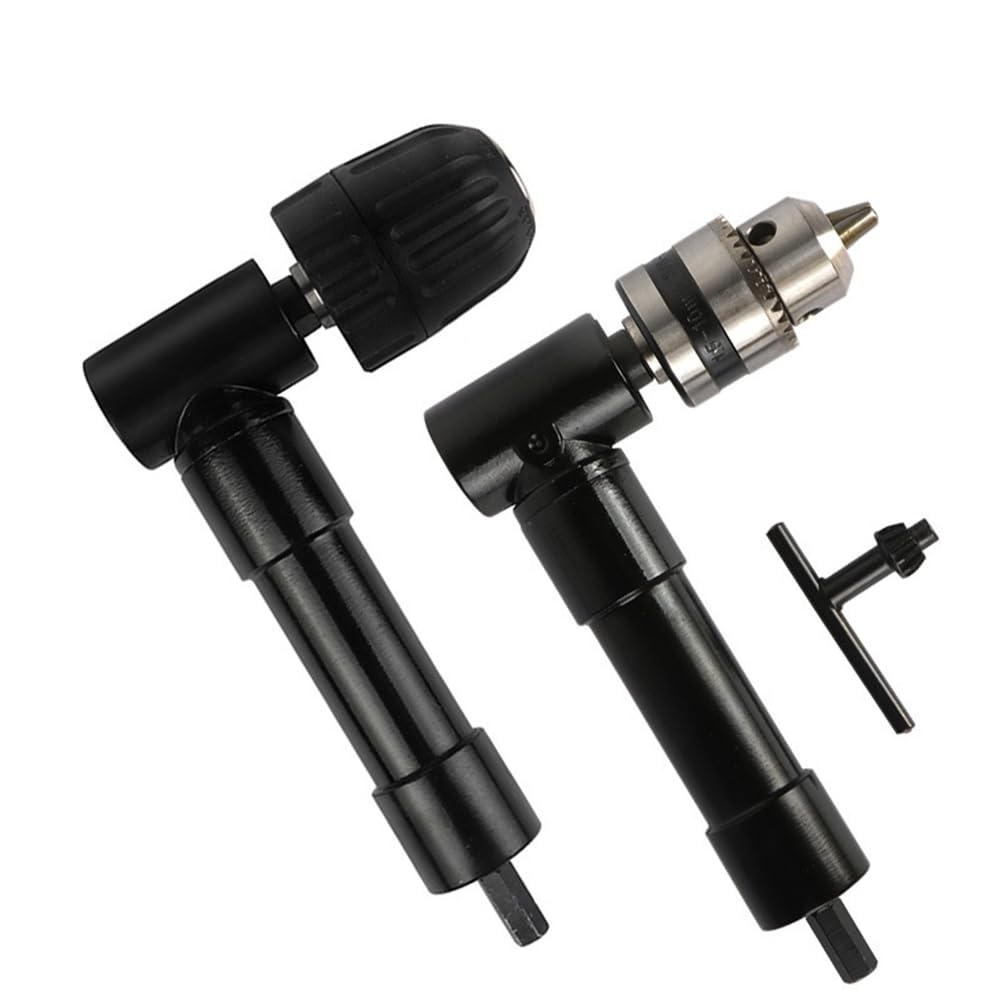 Jnchdghwa Black Right Angle Electric Drill Adapter 1 Set Corner Turning Tool, Right Angle Extension Attachment For Narrow Space Drilling