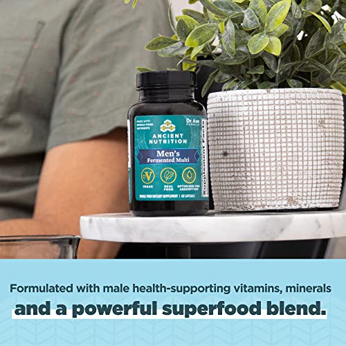 Multivitamin For Men By Ancient Nutrition, Men's Fermented Multivitamin With Vitamin A, C, D, E, K, Zinc & More, Immune Support, Vegan, Paleo And Keto Friendly, 60 Ct #TOP4