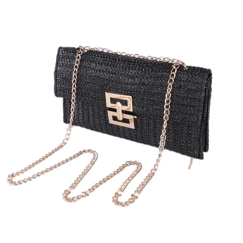 Image of BRYCTSISEN Women Straw Beach Clutch Purse Handbag Summer Elegant Vacation Style Shoulder Bag Crossbody Bag