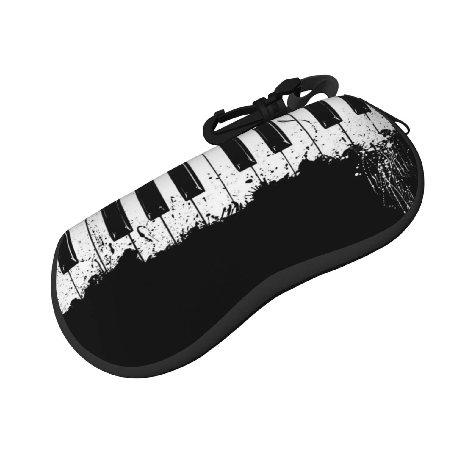ASEELO Glasses Case Piano Eyeglass Case Soft Sunglasses Case Neoprene Zipper Glasses Pouch for Women Men