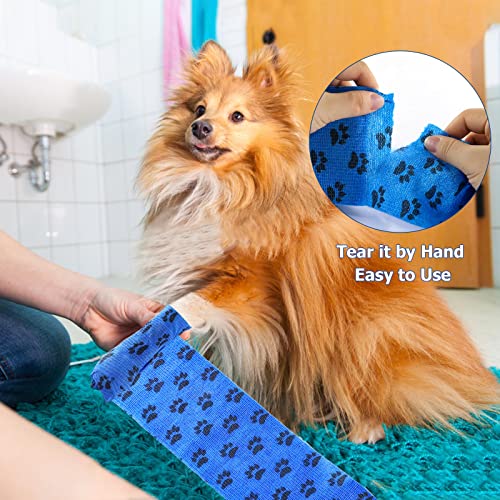 Hundeschuhe Pfotenschutz Einwegartikel, Breathable Hundesocken Selbsthaftende Bandage für Hunde Outdoor-Sport, 7.5 * 6CM, Größe M