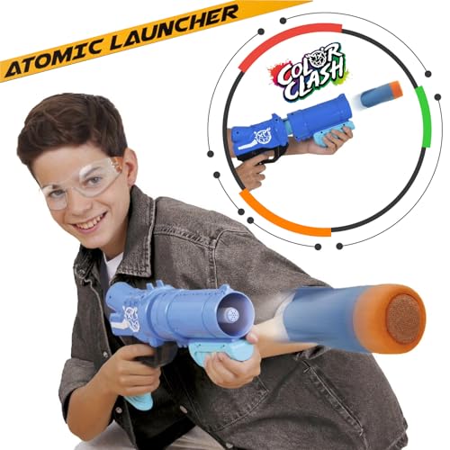 Image of Funskool Color Clash Atomic Launcher, Color Gun for Holi, Eco Friendly, Outdoor Games Toy Gun for Boys, Best Gift for Kids 8 Year Old and Above