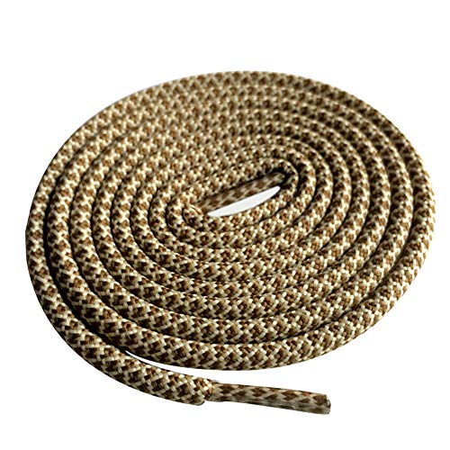 ECYC Cordones de bota redondos 1 par 4,5 mm de ancho, senderismo Senderismo Cuerda redonda Deporte Zapatillas de deporte Reemplazo 120 cm, marrón beige