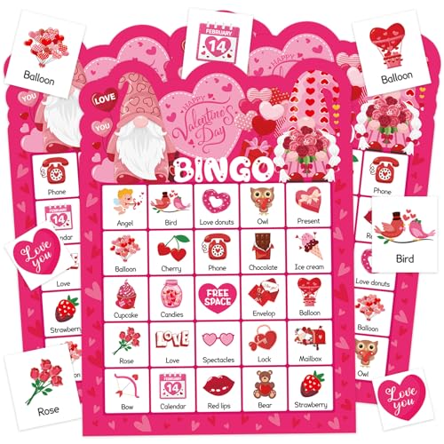 Leezead Valentine's Day Bingo Game, 24 Players...