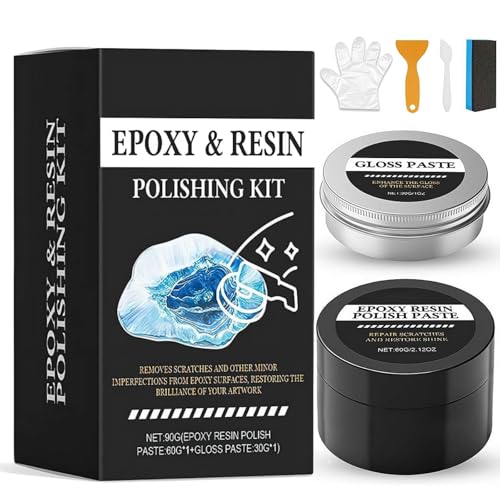 Epoxy Resin Polishing Kit Premium Epoxy Resin Polishing Compound for Scratch Removal Sanding for Jewelry Metal & Stone Countertops - Restore Shine