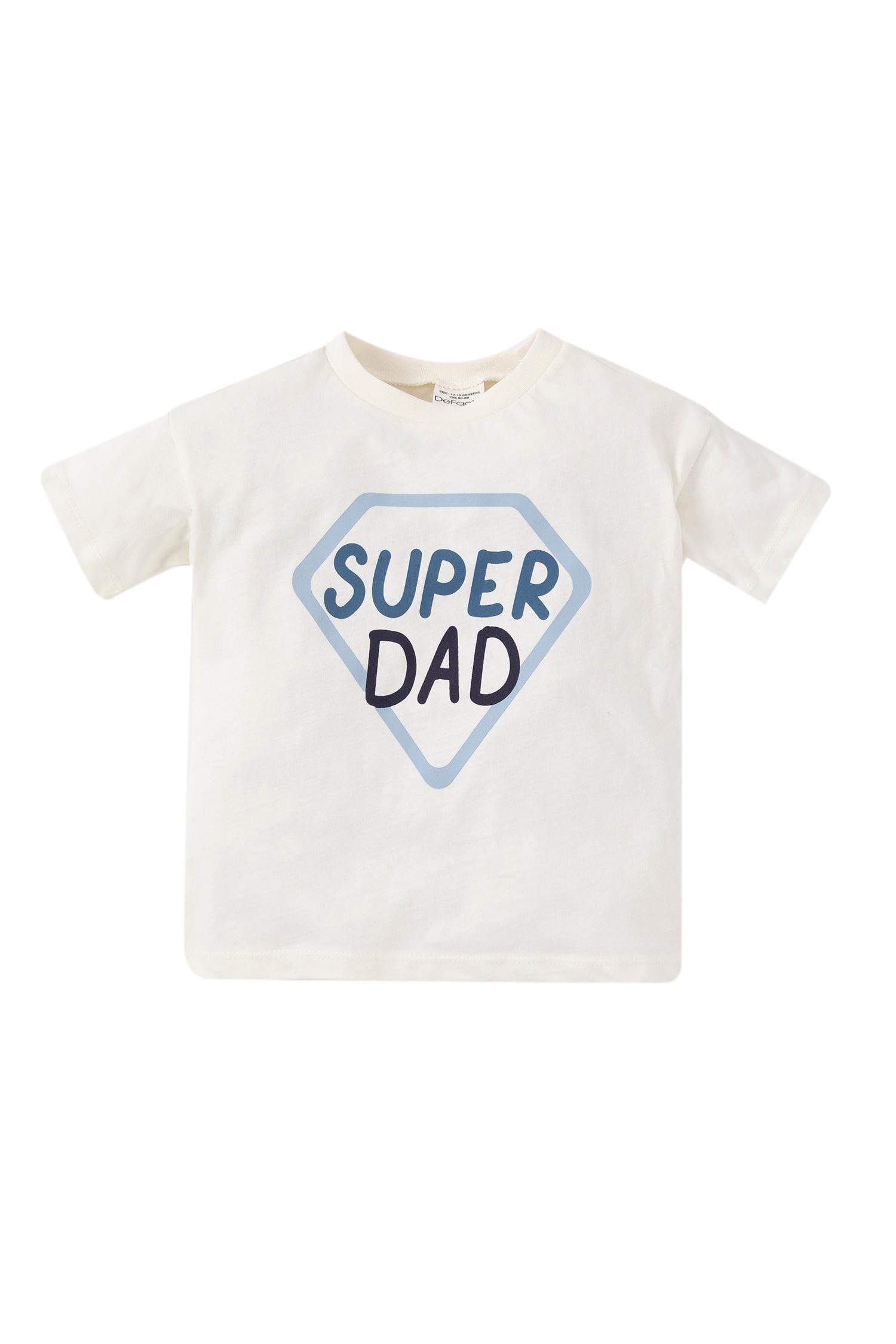 Erkek Bebek Erkek Bebek Super Dad Baskılı Kısa Kollu Tişört