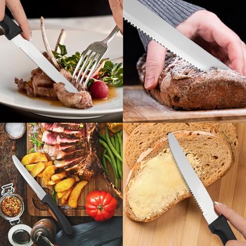 Image of 36 PCS Steak Knife Set - Stainless Steel Steak Knifes 8.7 Inch with Dishwasher Safe Steak Knoves,Metal Steak Knife,Dinner Knife Silverware for Home,Kitchen or Restaurant