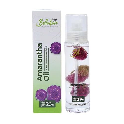 Bellahair Revive, fortalece y brilla con nuestro lujoso aceite natural para el cabello, alimentado por aceite de amaranto para el crecimiento del