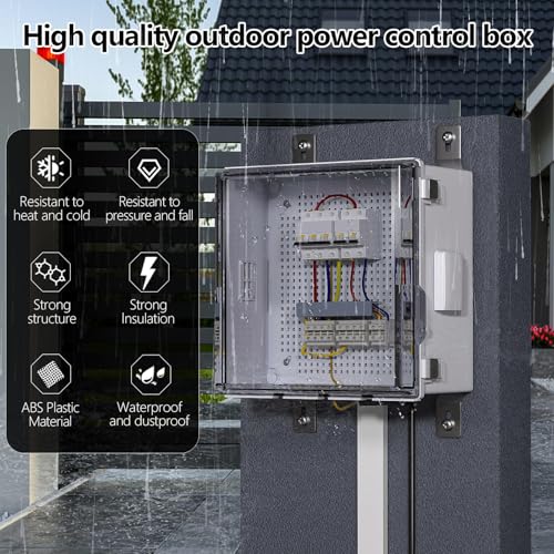 Image of ABS Electrical Junction Box, Ventilated Design, Cable Grommets, IP65 Waterproof Enclosure, Indoor /Outdoor Use with Mounting Panel. (Clear Cover, 11.9 inchx11.9 inchx7 inch)
