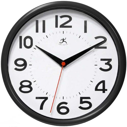 Infinity Instruments Metro Black 9-Inch Resin Wall Clock