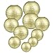 LIHAO goldene Papier Laterne Lampions rund Lampenschirm Hochtzeit Dekoration Papierlaterne - (10er Packung) (Verschiedene Größen) (Verpackung MEHRWEG)
