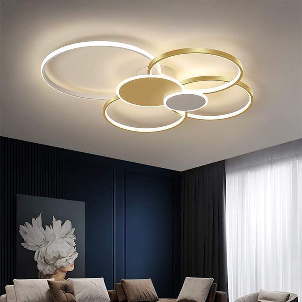 Moderna LED Plafoniera Dimmerabile Con Telecomando Lampada Da Soffitto Metallo Acrilico Creativo Soggiorno Camera Stanza Dei Bambini Lampadario Sala Pranzo Illuminazione Da Cucina,C,100CM(93W)
