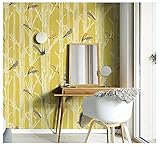 ZZDXL Papel Pintado Mostaza Amarilla Papel Pintado Pared Dormitorio,Papel Adhesivo Pared,Papel Pintado Pared Moderno,Papel De Pared Decorativo Habitacion,Papel Pintado No Tejido