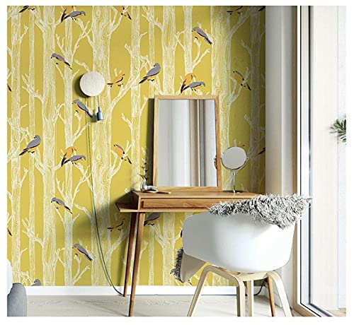 Papier peint jaune moutarde 3D intissé et moderne pour salon et chambre