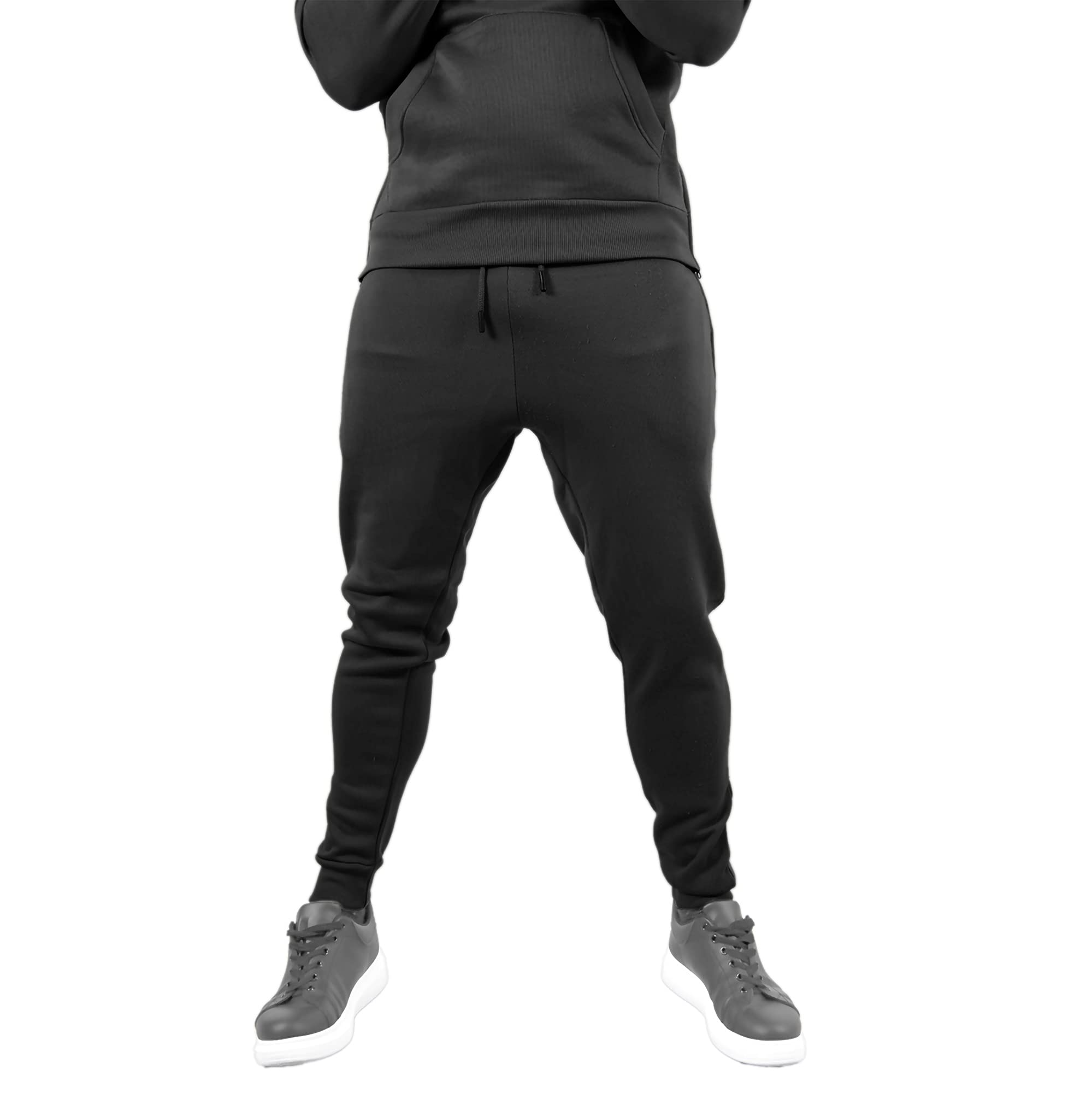 NOTWILD Hoodie Trouser Set For Men | Winter wear Sweatshirt Lower Combo | Hood Tracksuit (SIZE- L, COLOUR Black) 1