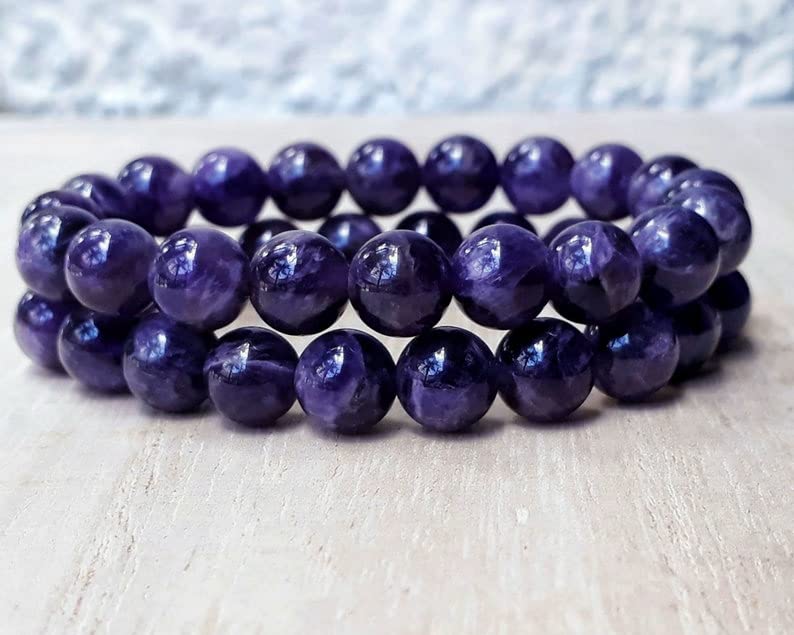 Bracelet amour à distance en améthyste 8 mm pour sceller votre lien unique