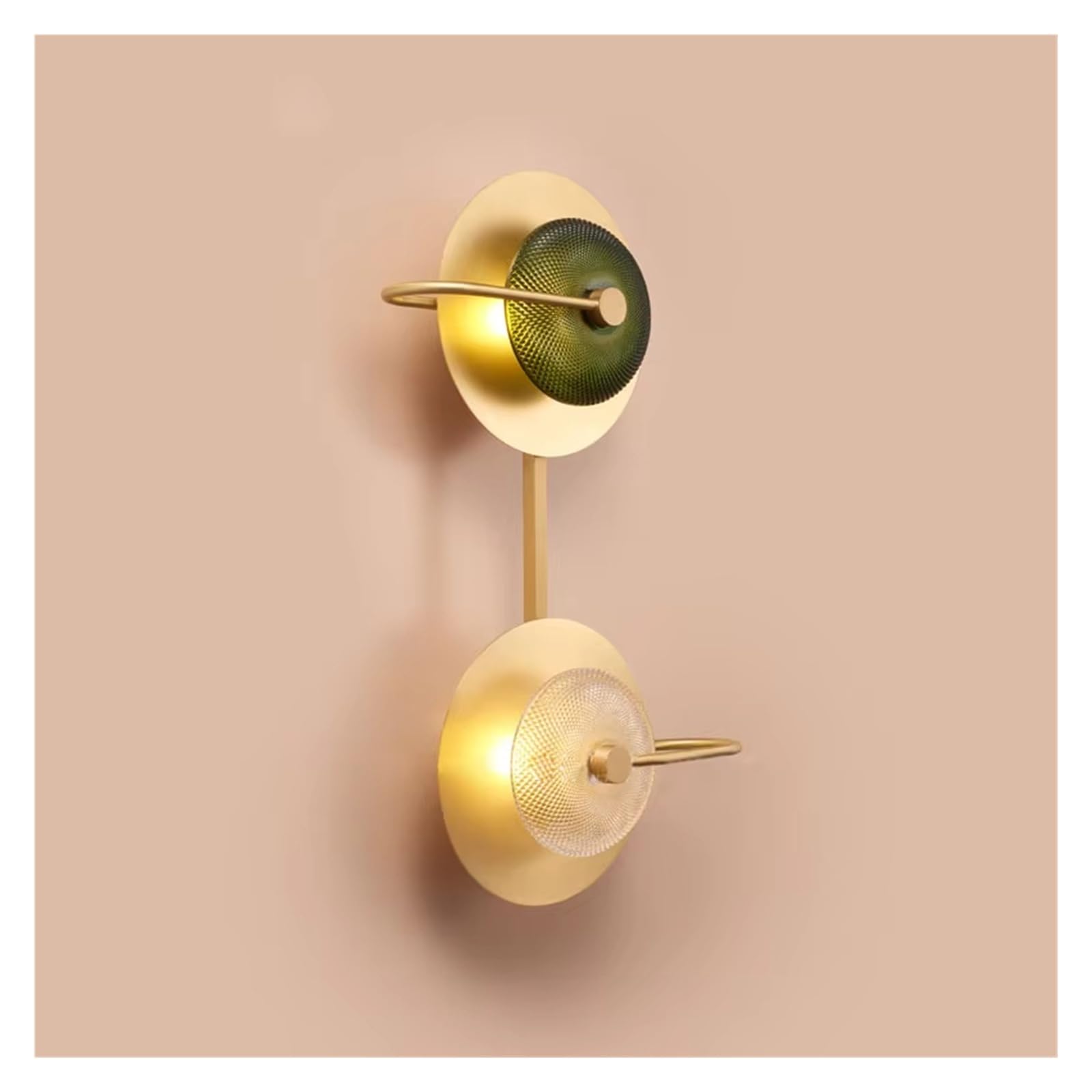 GTHTUHFD Modern Wall Sconces With Green Lampshade Indoor Brass Wall Lamp For Bedroom Wall Light Fixture Hotel Wall Sconce Light,Porch,Cold light-2 Heads