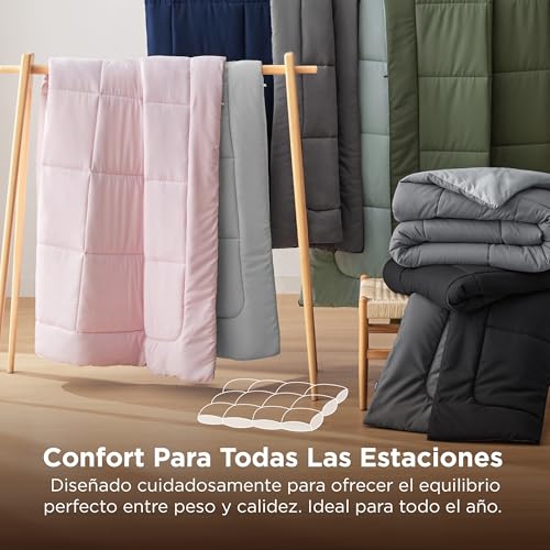Miniatura 4 de Bedsure Edredon Cama 150 Entretiempo - Relleno Nordico 240x220 Cm De 300 Gr M Para Cama Matrimonio 150x200, Edredones Otoño Y Primavera, Fibra Suave Y Gris