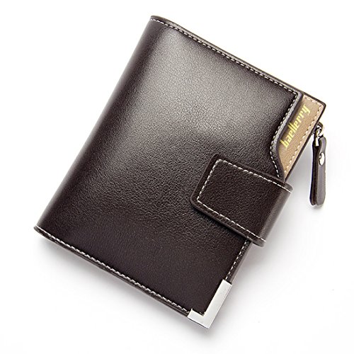 Preisvergleich Produktbild BAACHANG Wallet Herren zweifach mit großer Kapazität Reißverschluss Band Münzfach populären Anti-Diebstahl-Freizeitmultifunktions (Farbe : Kaffee)