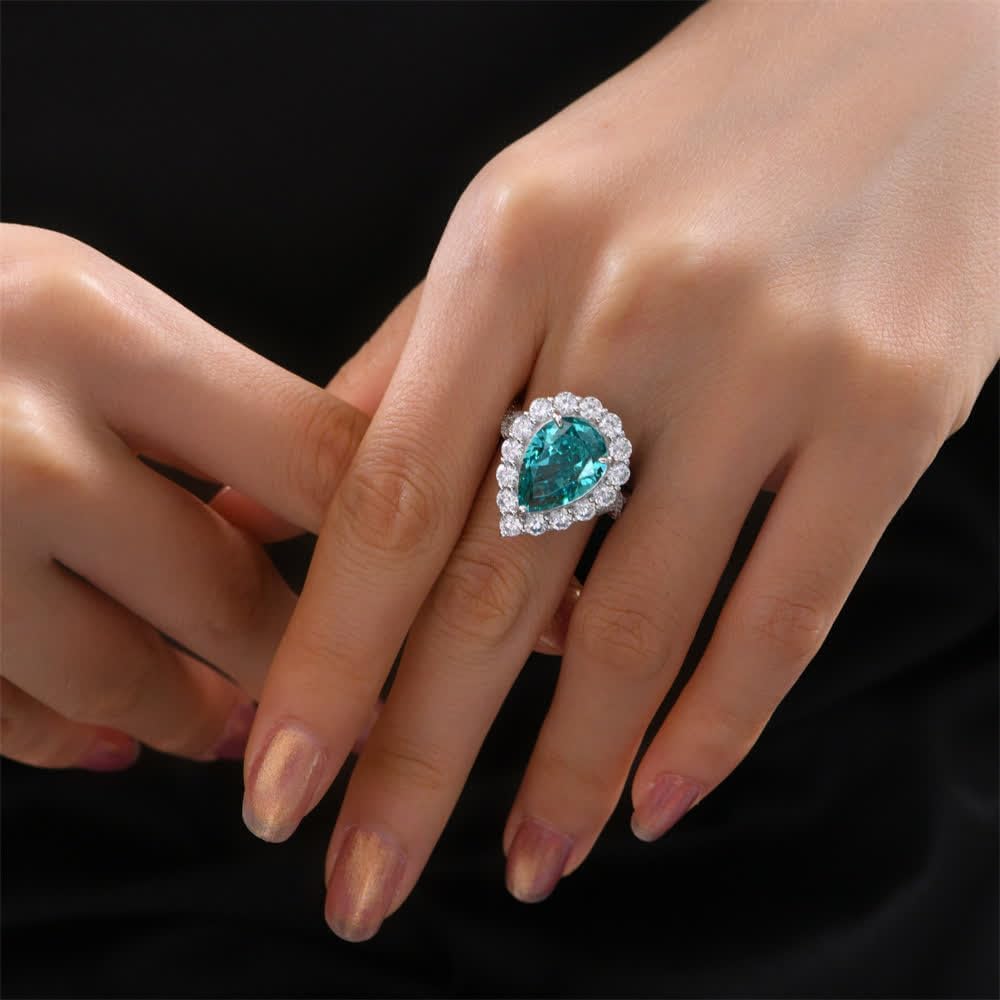 s925 silver 5ct egg-shaped 12 * 15 high carbon diamond ring for women luxury full diamond ring