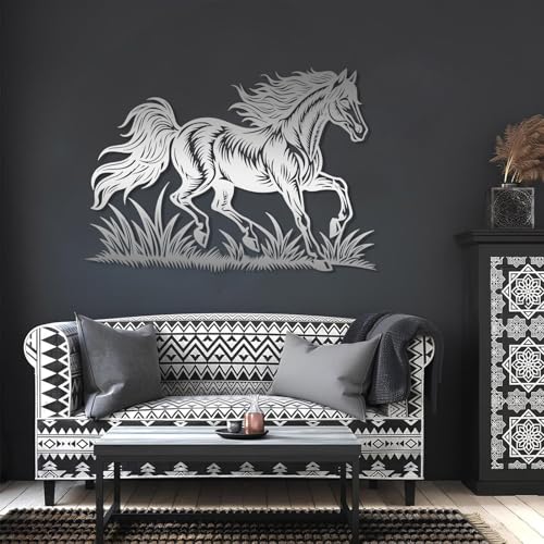 Panneau de cheval en métal pour habiller un mur blanc et vide - 7