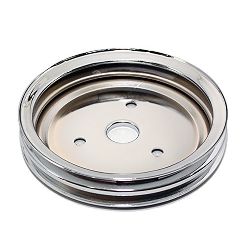 Assault Racing Products A9603 Small Block Chevy Chrome 2 Groove Crankshaft Pulley 7.3" Short Water Pump Sbc 350 400 #TOP1