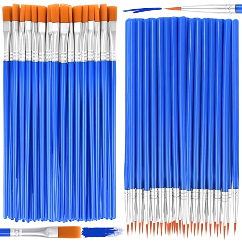 Hoplito HOP2506 Set de 36 Pinceles Planos y Redondos para Acrílico y Acuarela con Cerdas de Nylon miniatura 1