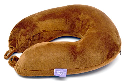 Image of VIAGGI U Shaped Memory Foam Travel Neck Super Soft Orthopedic Cervical Pillows - Brown