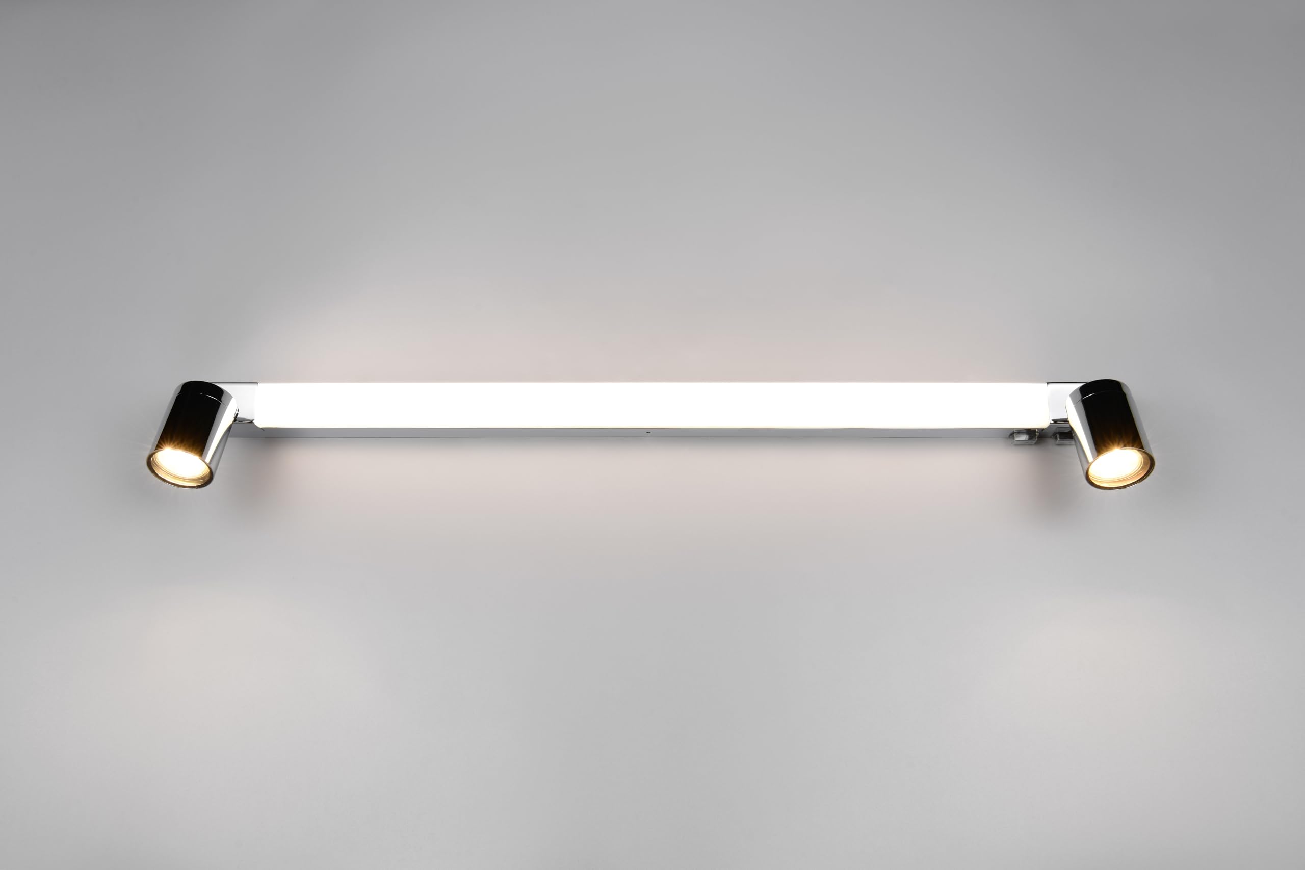 Trio Leuchten Lámpara de pared para baño LED ENRICO 281479306, metal cromado, LED de 9 vatios, excl. 2x GU10, color de luz ajustable
