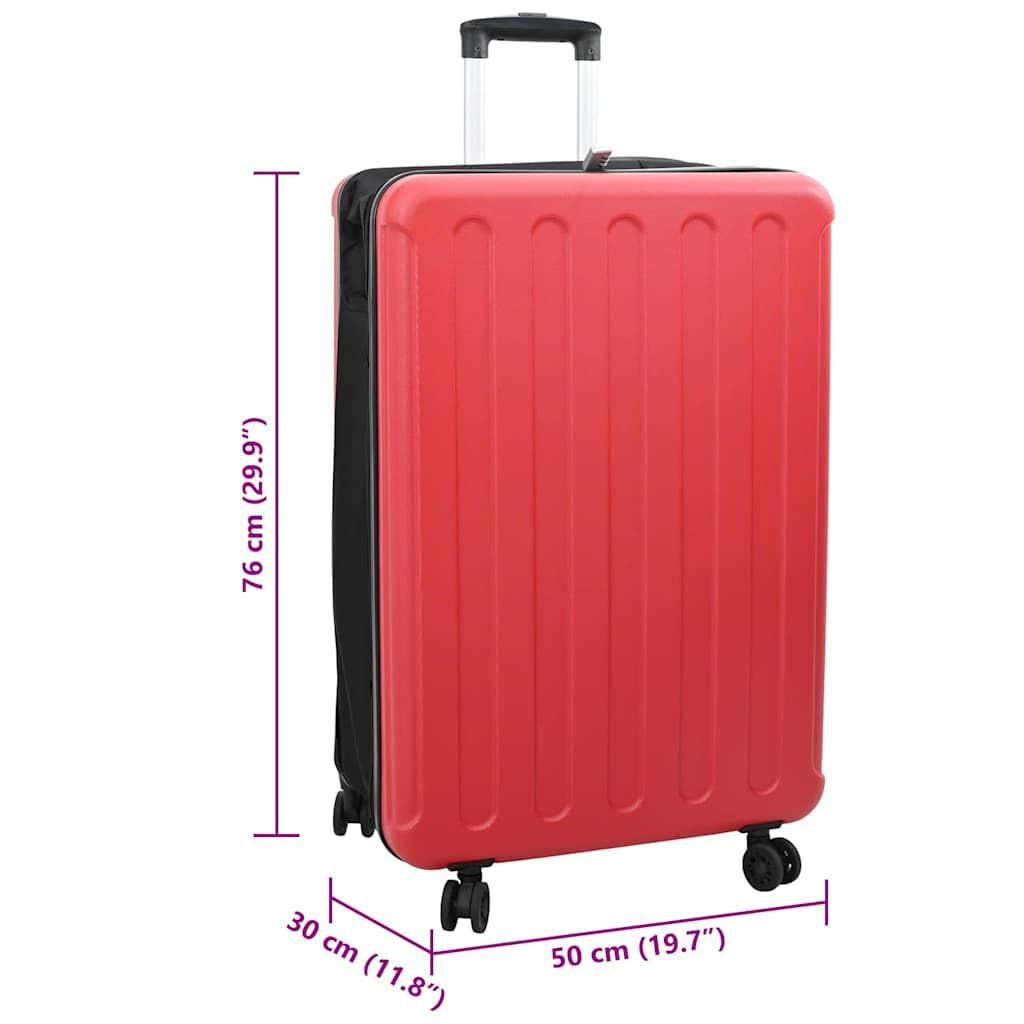 Koffer mit Schloss Rot ABS Kunststoff 50 x 30 x 76 cm Hartschale Trolley mit Spinner-Rädern und Griff, leicht, robust, TSA Schloss, ideal für Reise, Urlaub, Business und Kurztrip