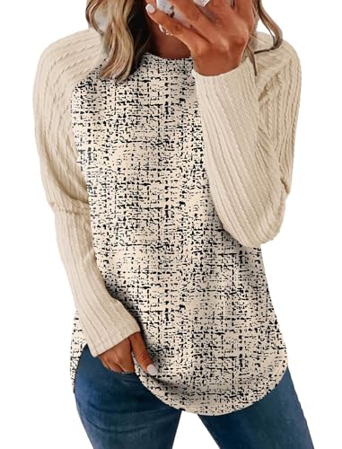 Image of SAMPEEL Sweatshirt for Women Long Sleeve Shirts Crewneck Sweaters Fall Fashion Outfits 2025 Trendy Tunic Tops Plus Size