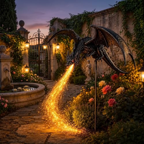 2027 New Solar Dragon Fire Garden Light, Dragon Flame Solar Light - image 1