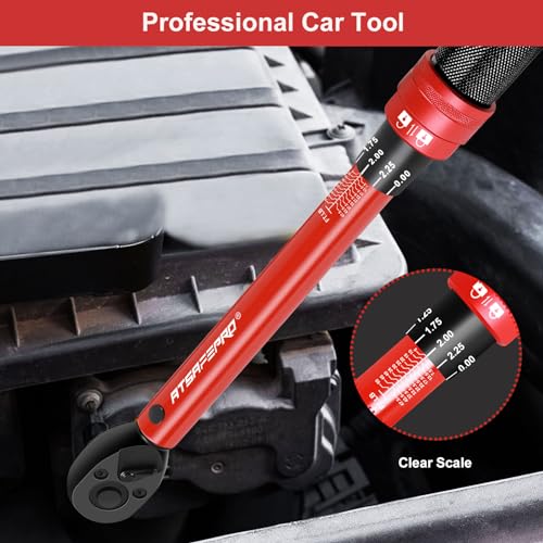 Image of ATsafepro 3 /8-Inch Drive Click Torque Wrench,Dual-Direction Adjustable,72-Tooth Dual Range Scales-5-50Ft-Lb /6.8-68Nm,Quick Release Ratchets