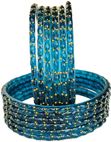 Image of JPS Plain and Glossy Finished Raindrop Glass Bangles Set for Women & Girls | Traditional Ethnic Chudi for Wedding, Party & Regular- Set of 12 Pcs of One Colour | Wedding Special