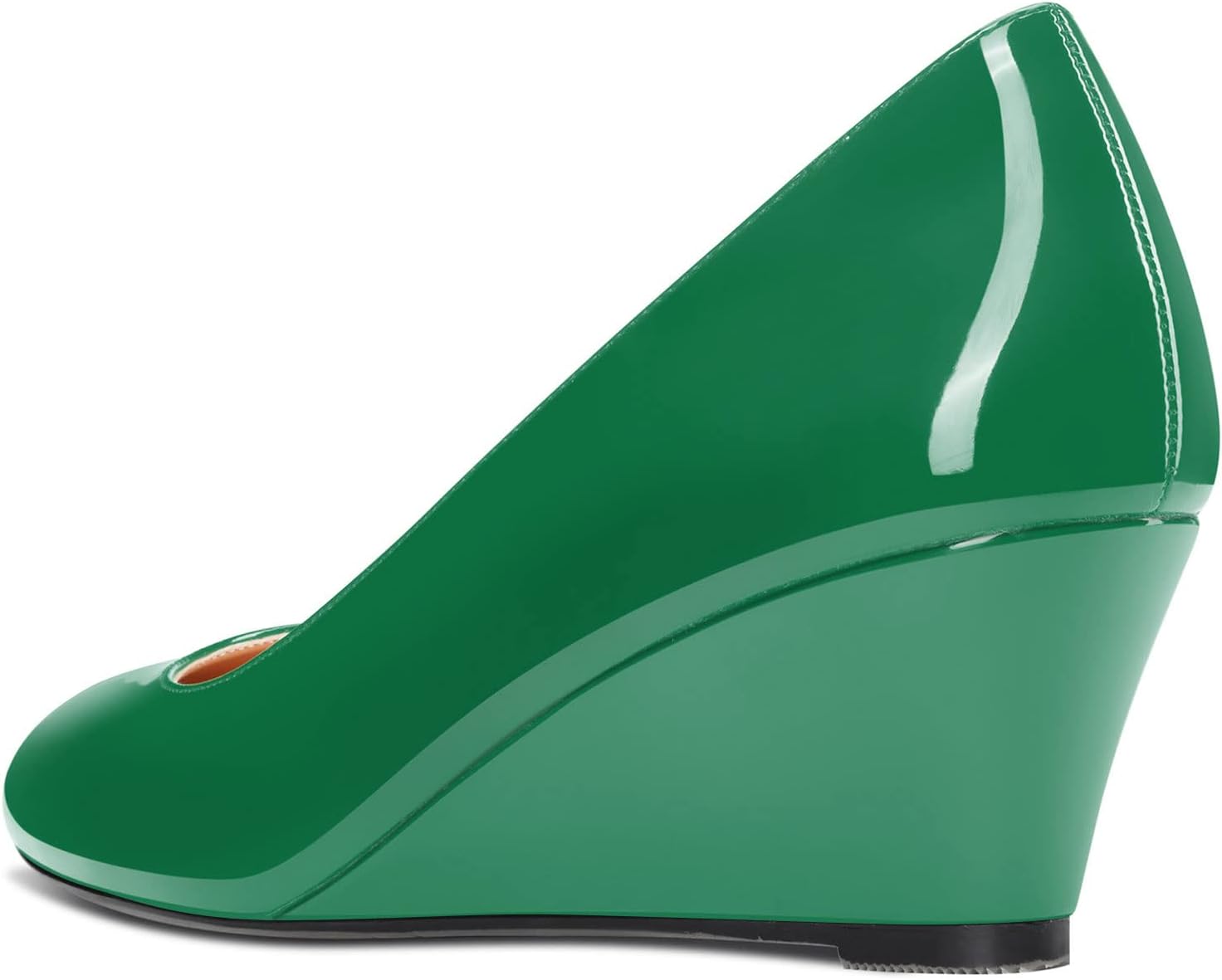 Aachcol Women Wedge Pumps Mid Heel Round Toe Slip-on Dress Shoes Wedding Office Party 2 Inches