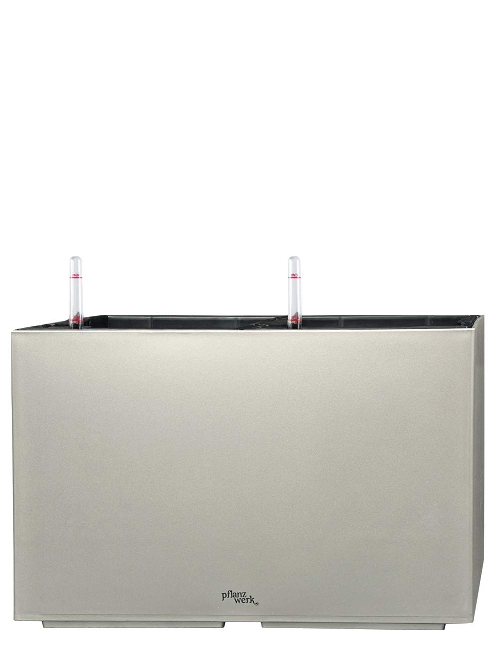 Pflanzwerk® ÖKOSYSTEM Donica na rośliny, z systemem nawadniania, 32 x 56 x 28 cm, szara, metalowa, do użytku wewnątrz i na zewnątrz, markowa jakość premium