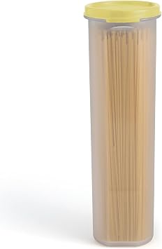 Tall Clear Spaghetti Pasta Container Storage With Lid.Multi-Purpose Kitchen Pantry Organization And Food Storage For Noodles Beans Straws - Airtight Leakproof Spaghetti Keeper BPA Free 37 oz.