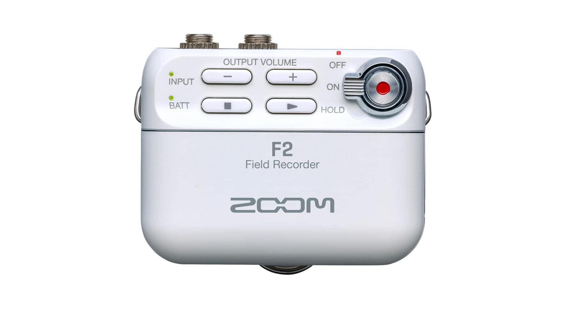 Zoom F2 Field Recorder and Lavalier Microphone, Audio Recorder for Film & Video, Podcast, Interviews and more, White