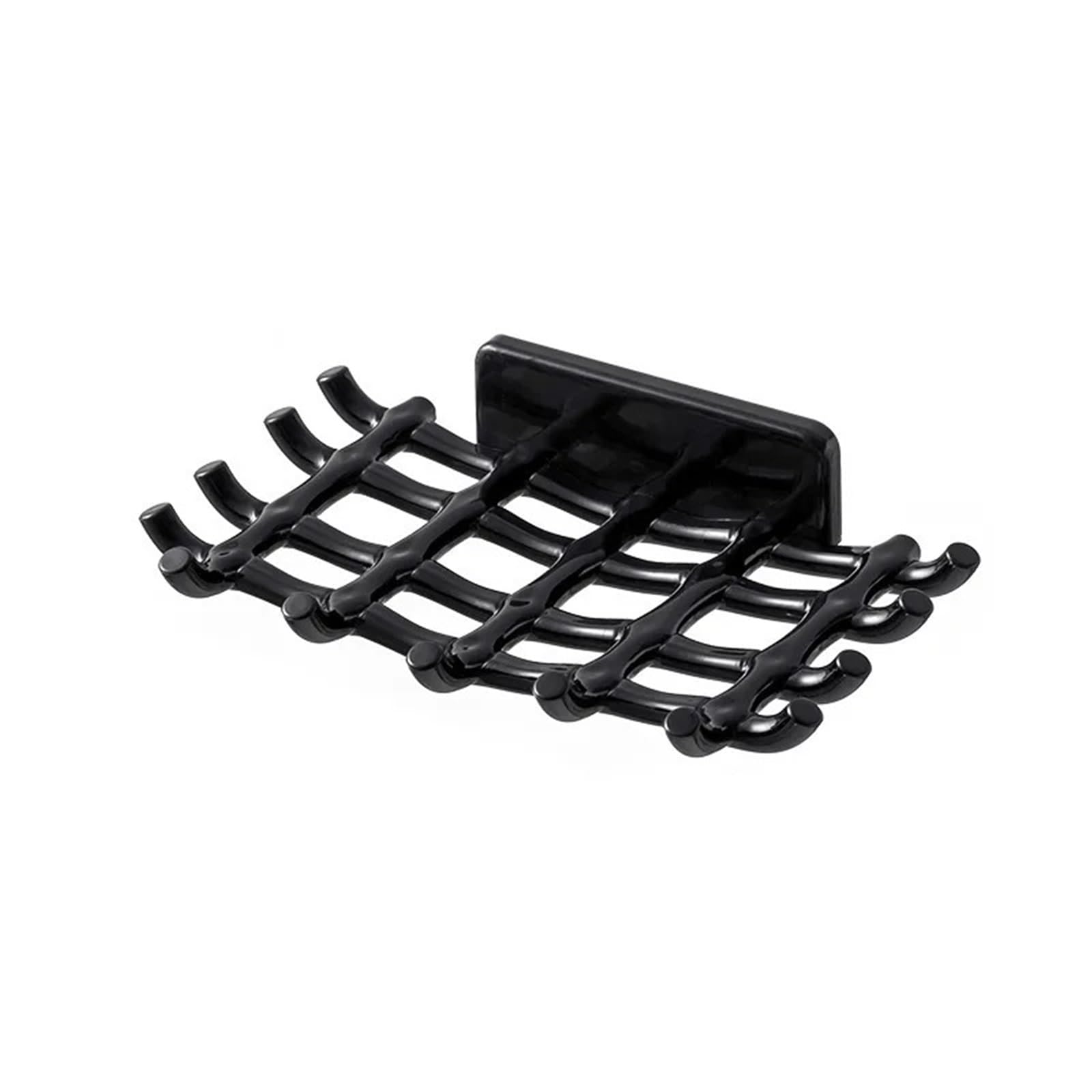 Soap Box Wall Mounted Drainage Shelf For Home Use No Punching Bathroom Dish Rack Hooks For Bathrooms(Black)