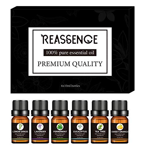 Essential Oils Set 6PCS Aromatherapy Oils Massage Oil Vanilla Essential Oil for Candle Oil Diffuser Essential Oils,Tea Tree ,Lavender,Lemon Grass,Eucalyptus,Sweet Orange,Peppermint,Essential Oil