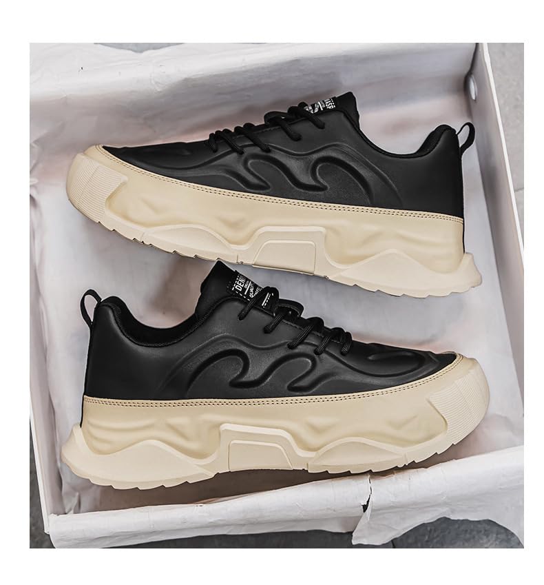 Men's Large-Sized Casual Shoes - Low-top, Thick and Cushioned PVC Sole, Breathable Fabric Lining and Durable PU Outsole, Suitable for Running, Basketball and Hiking.2