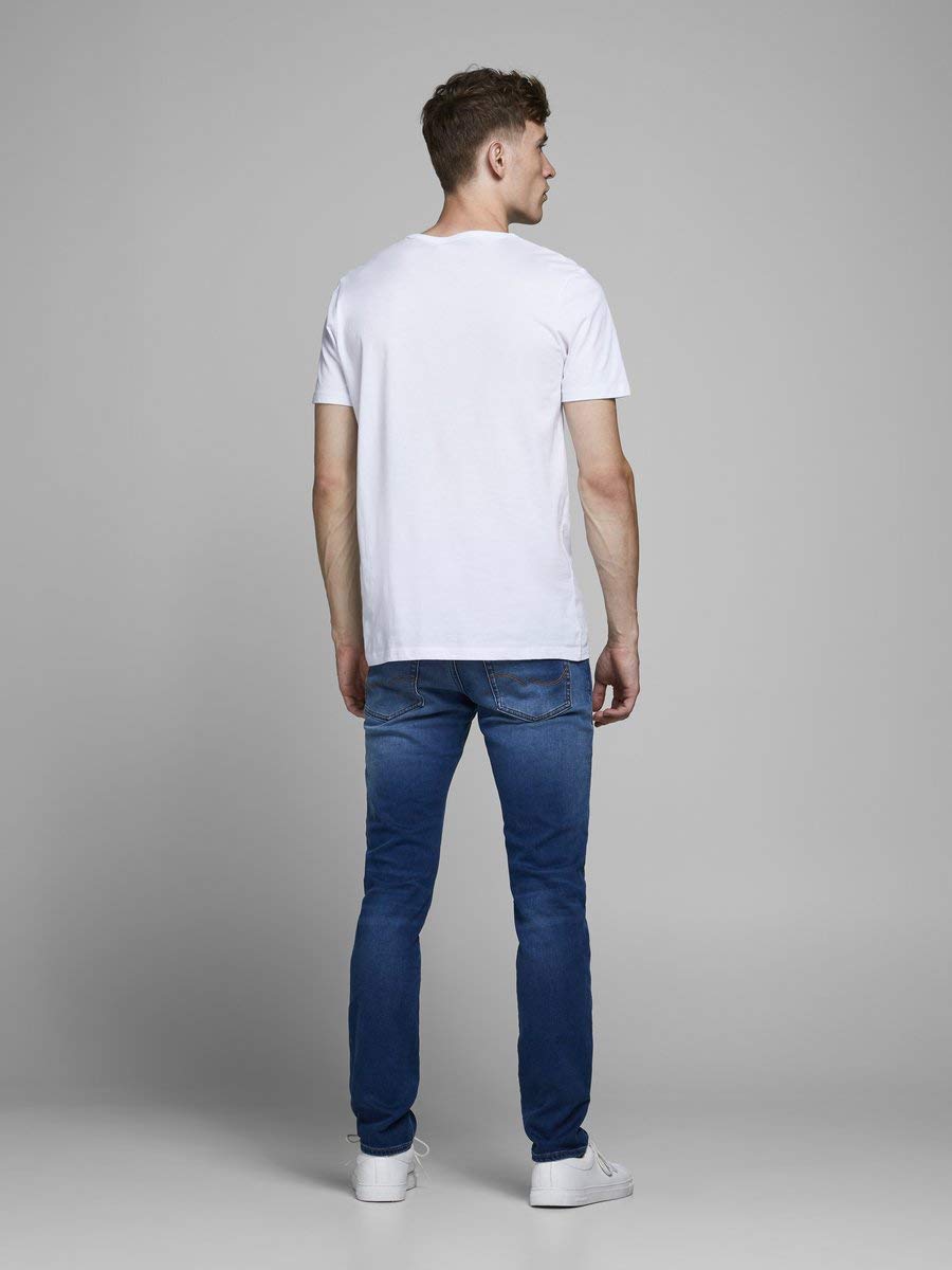JACK & JONES Glenn - Pantalones de mezclilla ajustados para hombre, tela elástica de alta preformance para todo el día, cómodos, con botones