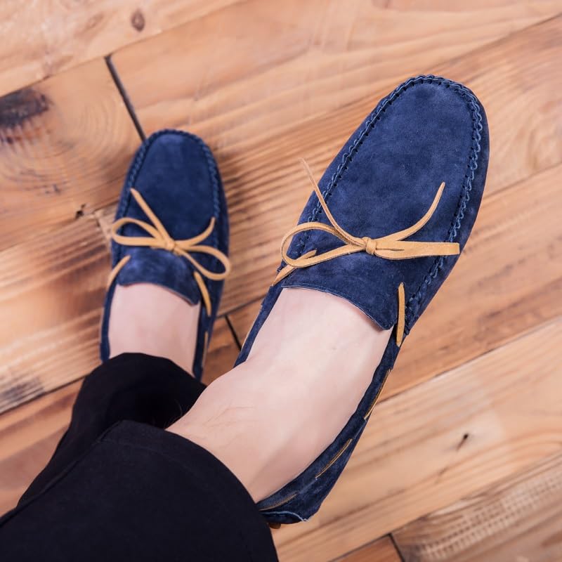 Loafers for Men Suede Vamp Driving Moccasins Shoes Round Toe Anti-Slip Lightweight Flat Heel Prom Wedding Slip On4