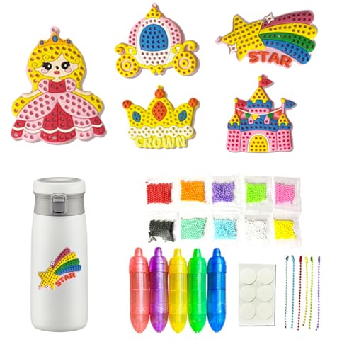 Kit de arte de puntos para niños con gemas y abalorios para crear llaveros manuales en casa